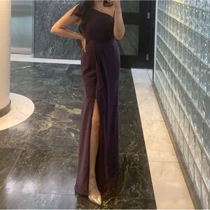 Elegant Purple One-Shoulder Dress